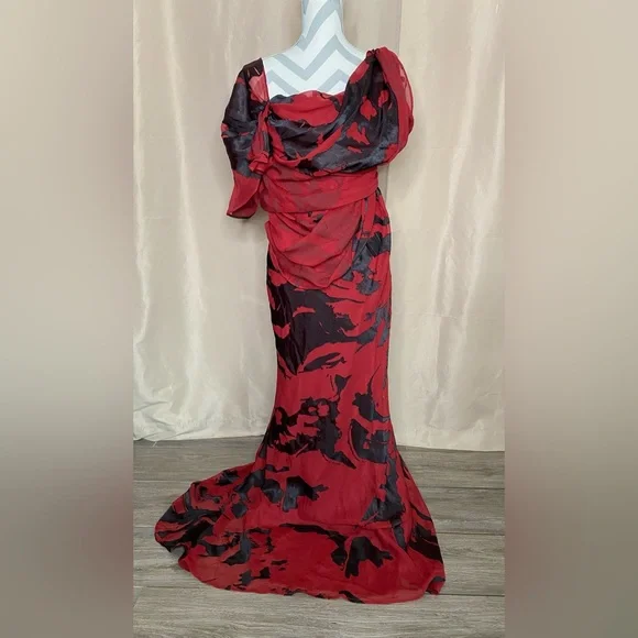 ASOS DESIGN 10 fallen shoulder draped bias maxi dress - Picture 2 of 9